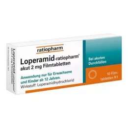 LOPERAMID-ratiopharm akut 2 mg film kaplı tablet, 10 adet