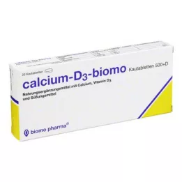 CALCIUM-D3-biomo çiğneme tabletleri 500+D, 20 adet