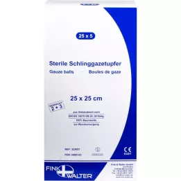 SCHLINGGAZETUPFER 25x25 cm steril 2+3, 25X5 adet