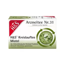 H&amp;S Sirkülasyon Çay Ökseotu Filtre Torbaları, 20X2,0 g