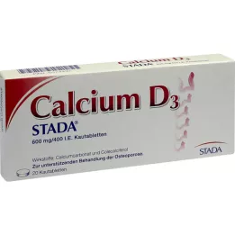 CALCIUM D3 STADA 600 mg/400 IU çiğneme tabletleri, 20 adet