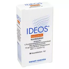 IDEOS 500 mg/400 IU çiğneme tabletleri, 30 adet