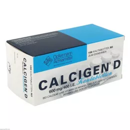 CALCIGEN D 600 mg/400 I.E. çiğnenebilir tabletler, 100 adet
