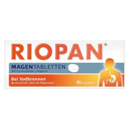 RIOPAN Mide Tabletleri Çiğnenebilir Tabletler, 50 adet