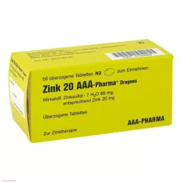 ZINK 20 AAA-Eczacılık Drajeleri, 50 adet