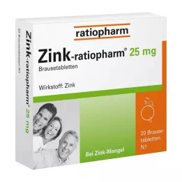 ZINK-RATIOPHARM 25 mg efervesan tablet, 20 adet