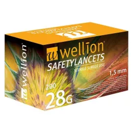 WELLION Safetylancets 28 G Güvenlik tek kullanımlık lansetler, 200 adet
