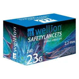 WELLION Safetylancets 23 G Güvenlik tek kullanımlık lansetler, 200 adet