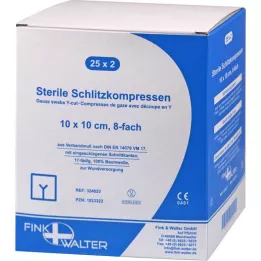 SCHLITZKOMPRESSEN 10x10 cm steril 8 yönlü, 25X2 adet
