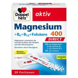 DOPPELHERZ Magnezyum+B Vitaminleri DIRECT Peletler, 20 adet