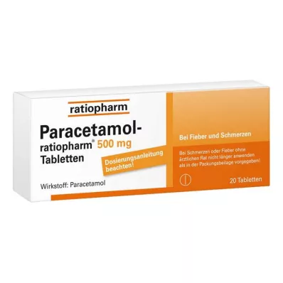 PARACETAMOL-ratiopharm 500 mg tablet, 20 adet PARACETAMOL-ratiopharm 500 mg tablet, 20 adet