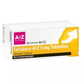 FOLSÄURE AbZ 5 mg tabletler, 50 adet