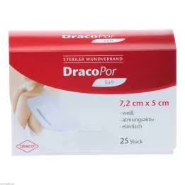DracoPor Yumuşak beyaz yara örtüsü 7,2x5 cm steril, 25 adet