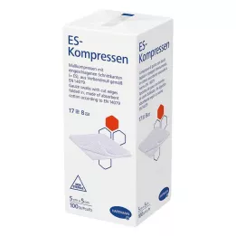 ES-KOMPRESSEN steril olmayan 5x5 cm 8 yönlü, 100 adet
