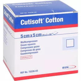 CUTISOFT Pamuklu Kompres 5x5 cm steril, 25X2 adet