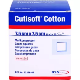 CUTISOFT Pamuklu kompr.7,5x7,5 cm steril, 25X2 adet