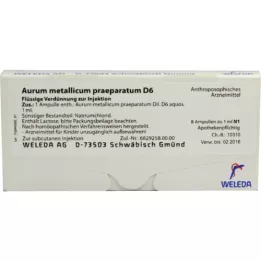 AURUM METALLICUM PRAEPARATUM D 6 ampul, 8 adet