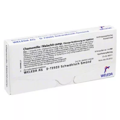 CHAMOMILLA/MALACHIT kompoze ampuller, 8X1 ml