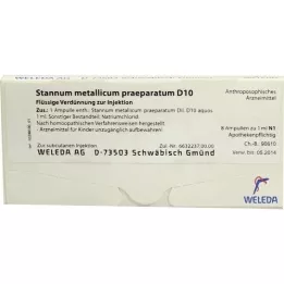 STANNUM METALLICUM praeparatum D 10 ampul, 8X1 ml