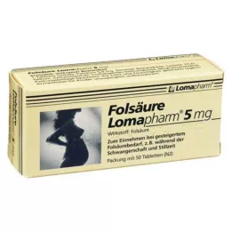 FOLSÄURE LOMAPHARM 5 mg tabletler, 50 adet