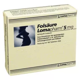 FOLSÄURE LOMAPHARM 5 mg tabletler, 100 adet