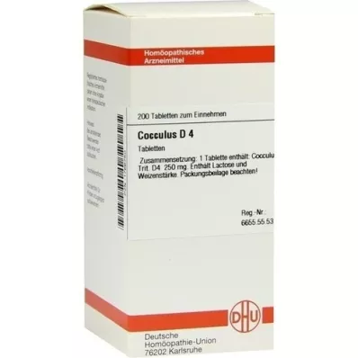 COCCULUS D 4 tablet, 200 adet COCCULUS D 4 tablet, 200 adet