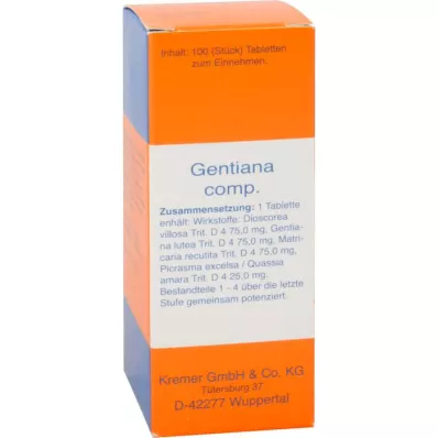 GENTIANA COMP.Tabletler, 100 adet
