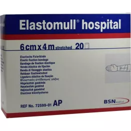 ELASTOMULL hastane 6 cmx4 m elastik fiksasyon bandajı beyaz, 20 adet