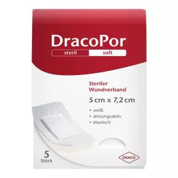 DRACOPOR Yara örtüsü 5x7,2 cm steril, 5 adet