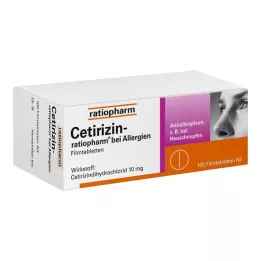CETIRIZIN-alerjiler için ratiopharm 10 mg film kaplı tablet, 100 adet