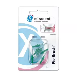 MIRADENT Interd.Pic-Brush yedek fırça orta yeşil, 6 adet