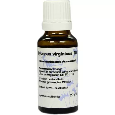 LYCOPUS VIRGINICUS D 3 seyreltme, 20 ml LYCOPUS VIRGINICUS D 3 seyreltme, 20 ml