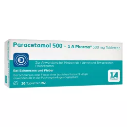 PARACETAMOL 500-1A Pharma Tabletler, 20 adet