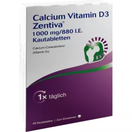 CALCIUM VITAMIN D3 Zentiva 1000 mg/880 I.U. Kautab, 48 adet