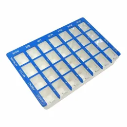 Tablet kutusu 1 hafta 28 bölmeli sürgülü kapak, 1 adet