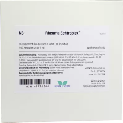 RHEUMA ECHTROPLEX Enjeksiyonluk çözelti, 100X2 ml