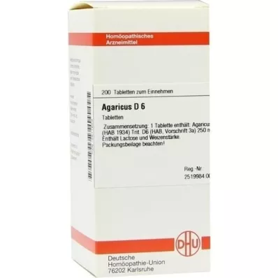 AGARICUS D 6 tablet, 200 adet AGARICUS D 6 tablet, 200 adet