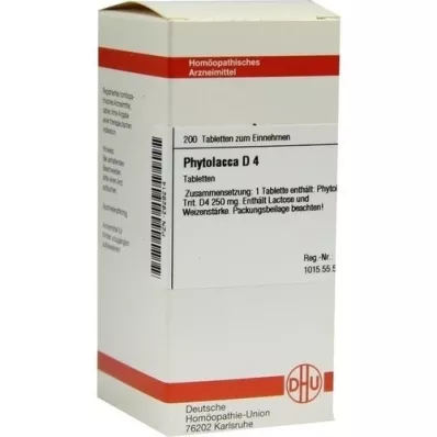 PHYTOLACCA D 4 tablet, 200 adet PHYTOLACCA D 4 tablet, 200 adet