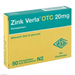 ZINK VERLA OTC 20 mg film kaplı tabletler, 50 adet