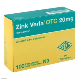ZINK VERLA OTC 20 mg film kaplı tabletler, 100 adet