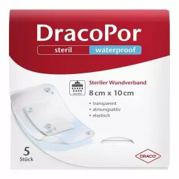 DRACOPOR su geçirmez yara pansumanı 8x10 cm steril, 5 adet