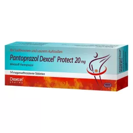 PANTOPRAZOL Dexcel Protect 20 mg mide-dayanıklı tabletler, 14 adet