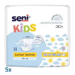SENI Kids Junior ekstra 16-30 kg idrar kaçırma pantolonu, 5x30 adet