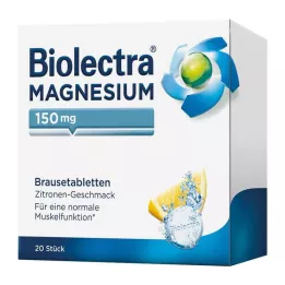 BIOLECTRA Magnezyum 150 mg Limon Efervesan Tablet, 20 adet