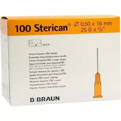 STERICAN Ins.Einm.Kan.0.5x16 mm, 100 adet STERICAN Ins.Einm.Kan.0.5x16 mm, 100 adet
