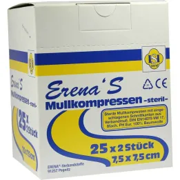 Erena Steril gazlı bez kompresi 7,5x7, 25x2 adet