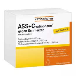 ASS + C-ratiopharm ağrıya karşı efervesan tablet, 20 adet