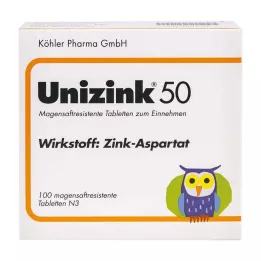 UNIZINK 50 mideye dayanıklı tablet, 100 adet