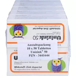 UNIZINK 50 mide dirençli tablet, 10X50 adet