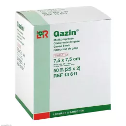 GAZIN Gazlı bez komp. 7,5x7,5 cm steril 8 katlı, 25X2 adet